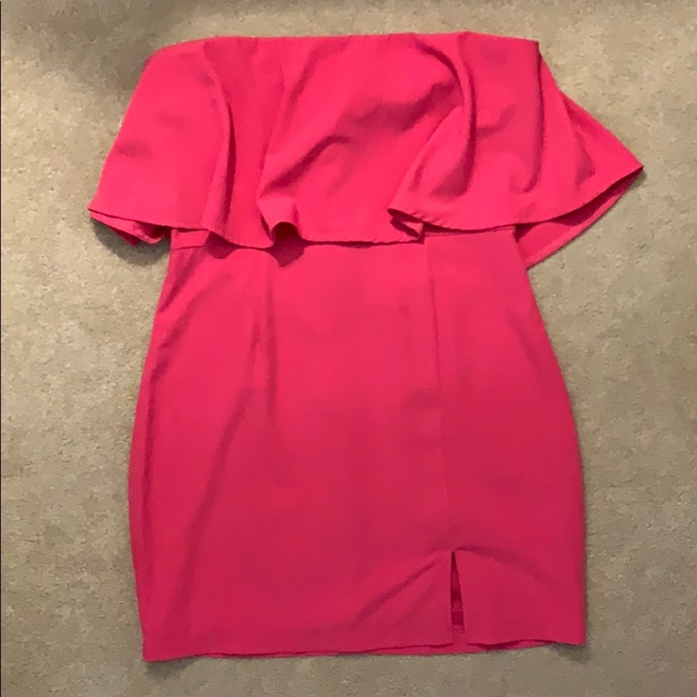 Hot pink strapless dress